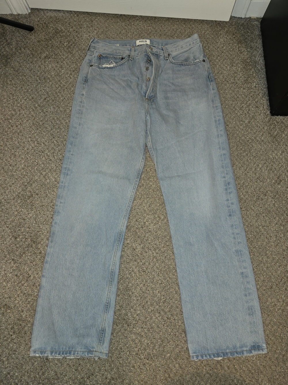 AGOLDE Light Wash 90's Pinch Waist Straight Leg Jeans Size 30